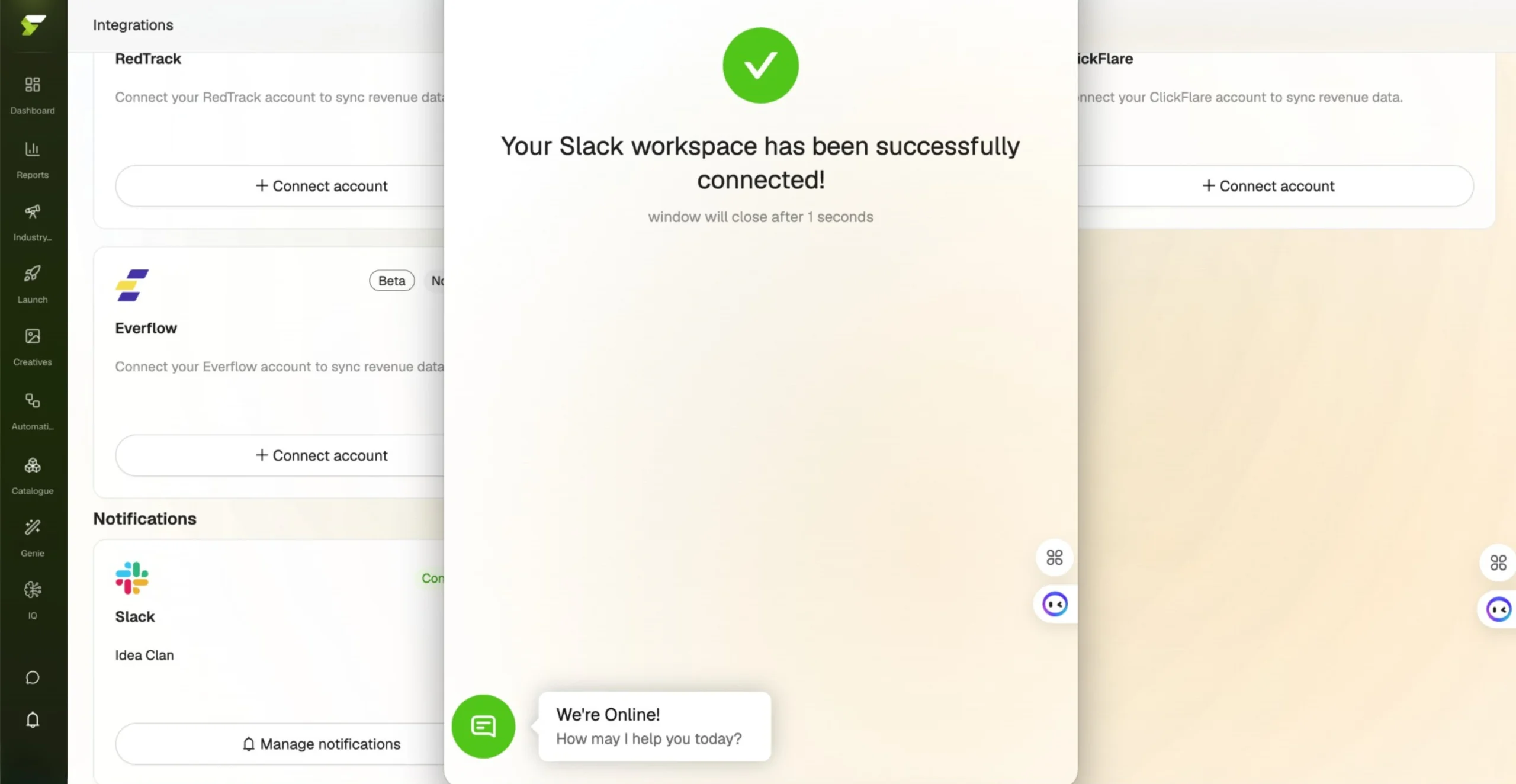 FabFunnel connection confirmation